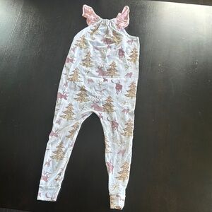 Pink and White Jumpsuit with Tapered Ankle Design